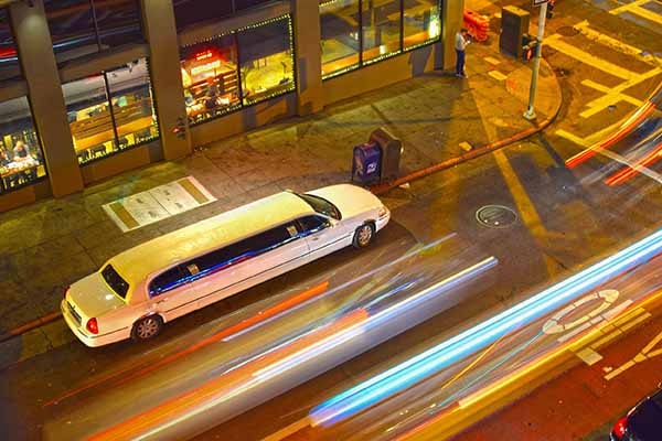 Polmar Limo Service and Party Bus Rental at night